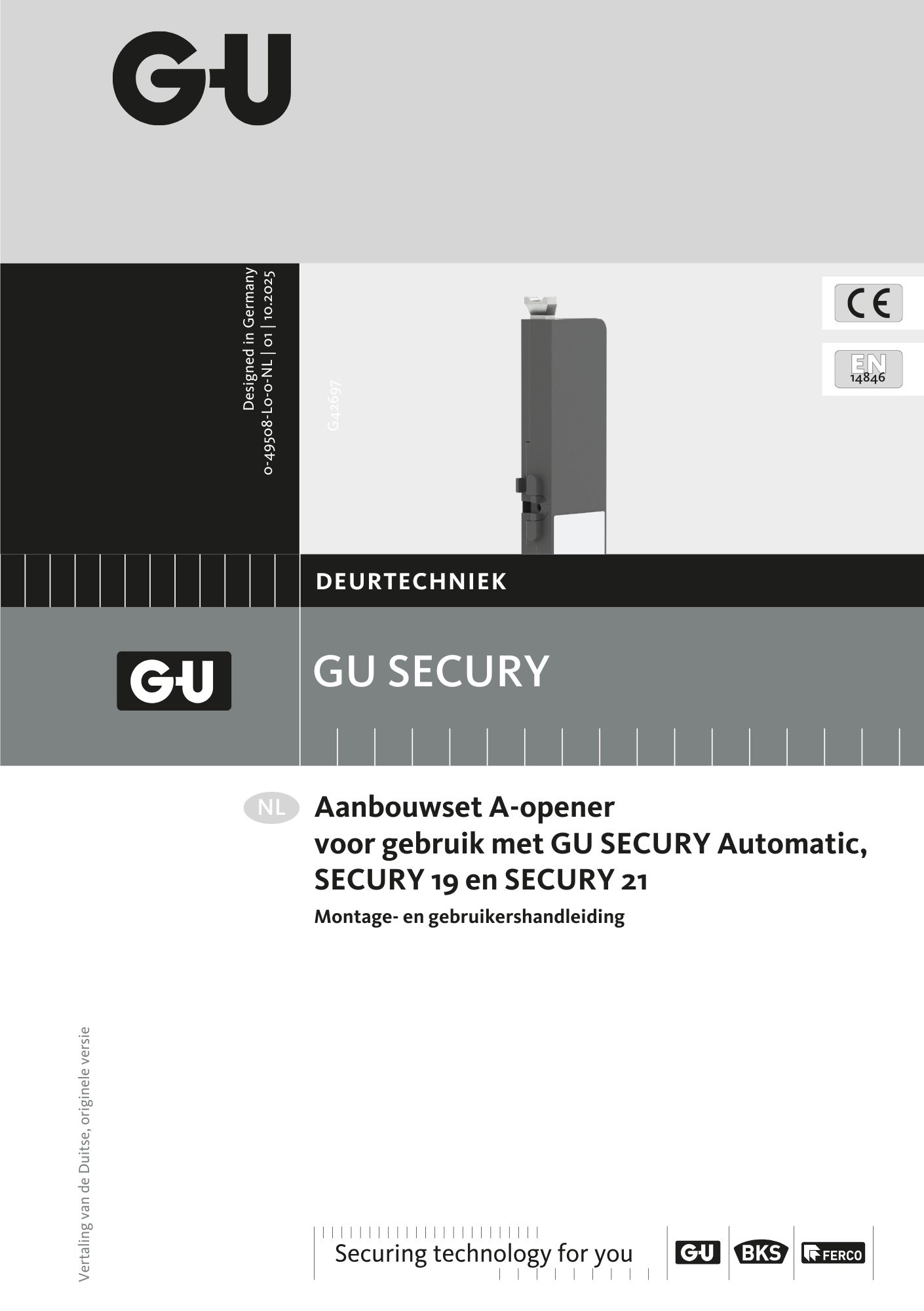 Handleiding A-opener GU SECURY A /19 /21