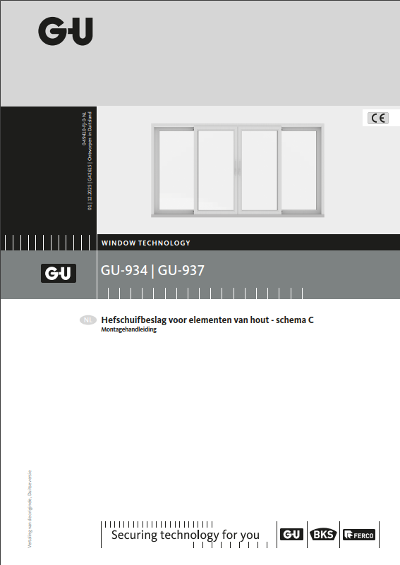 Handleiding Hefschuifbeslag GU-934 | GU-937 schema C