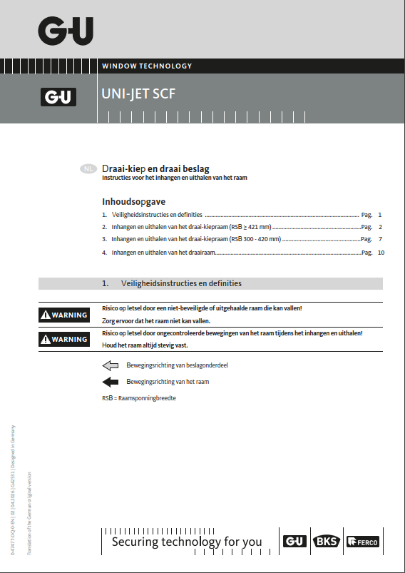 Handleiding  UNI-JET SCF