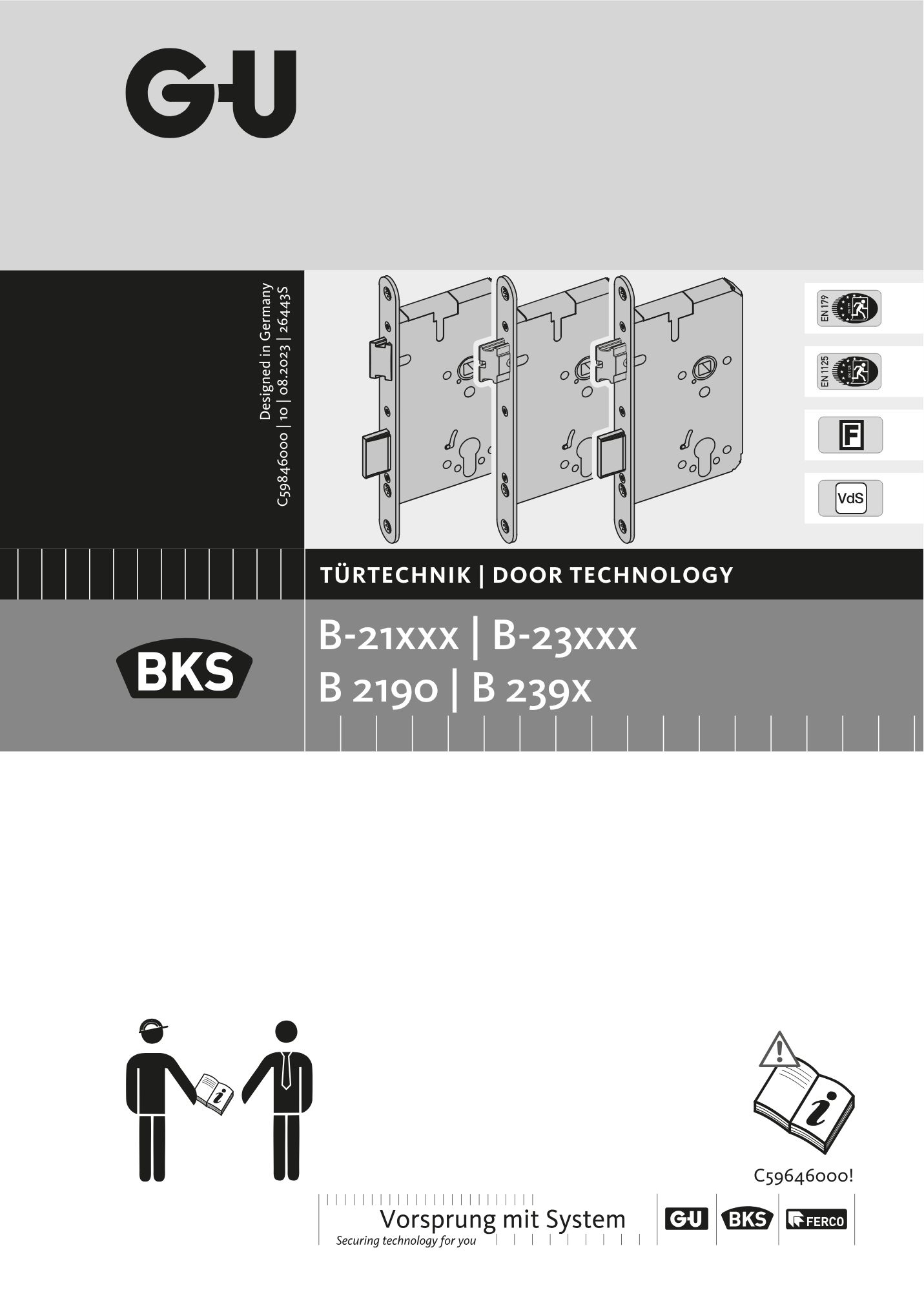 Handleiding Panieksloten  B-21...| B-23...| B 2190 | B 239.