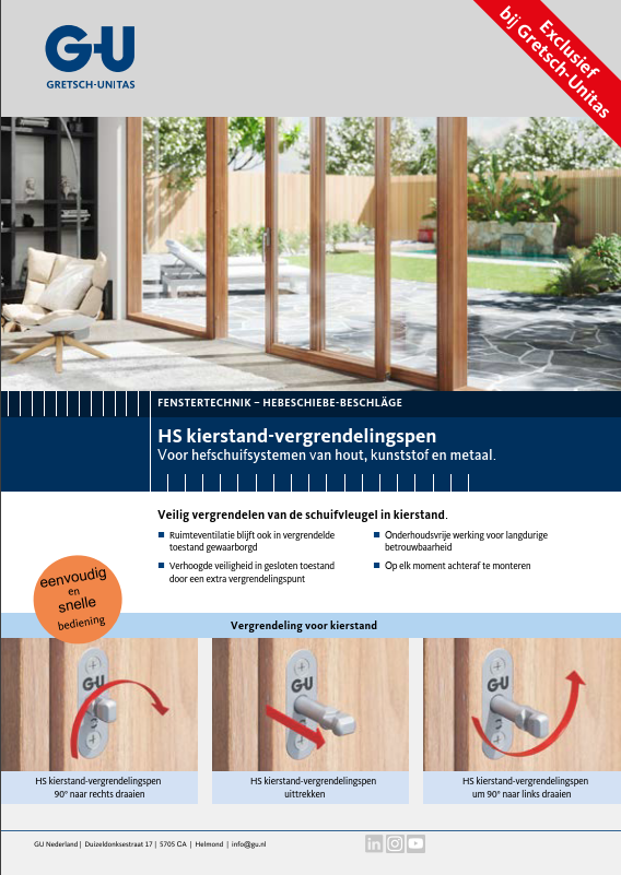 HS kierstand-vergrendelingspen